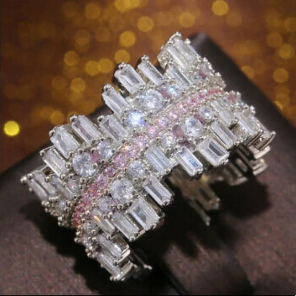 New 925 STERLING SILVER Diamond LUXURY Ring - Picture 7 of 10